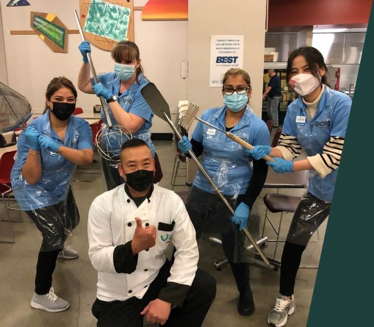 BEST team members participating in a volunteer event.
